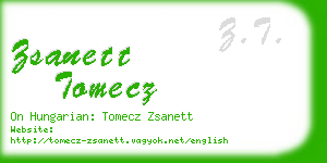 zsanett tomecz business card